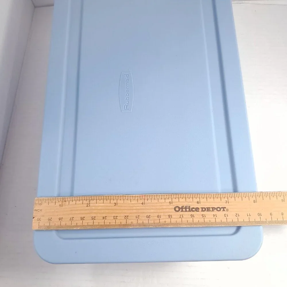 Vintage‎ Rubbermaid 0286 Storage Box Blue clear Container Plastic Snap Shut Lid